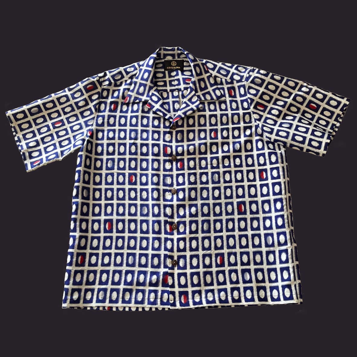 銘仙 格子に変り丸 XL