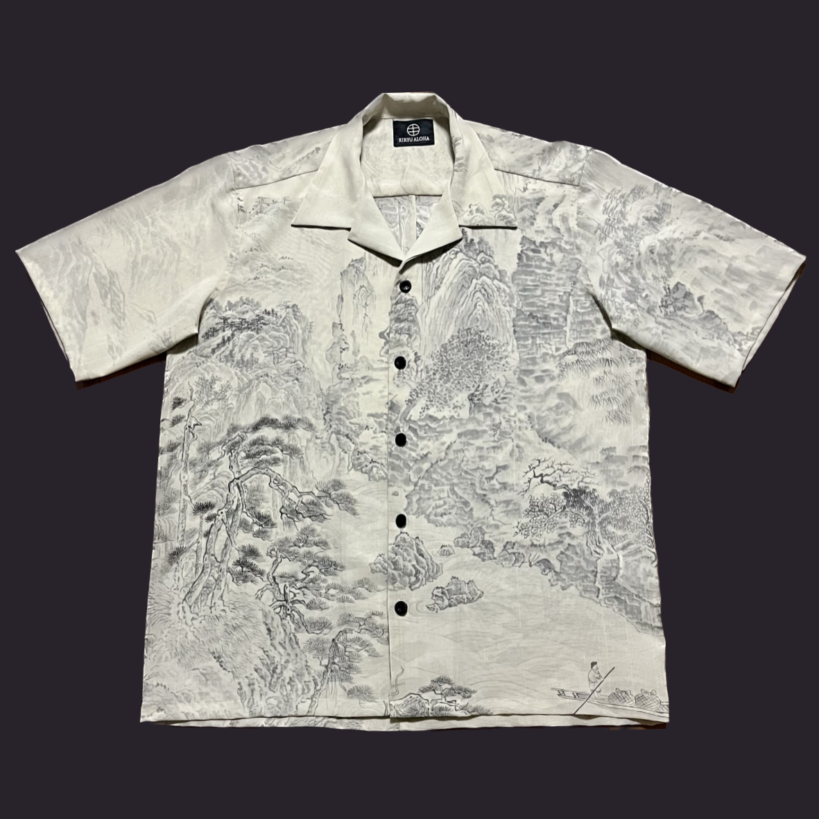 水墨 山河に渡舟 XL