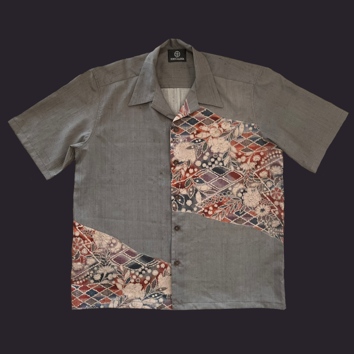 紬 菱に辻が花 XXL