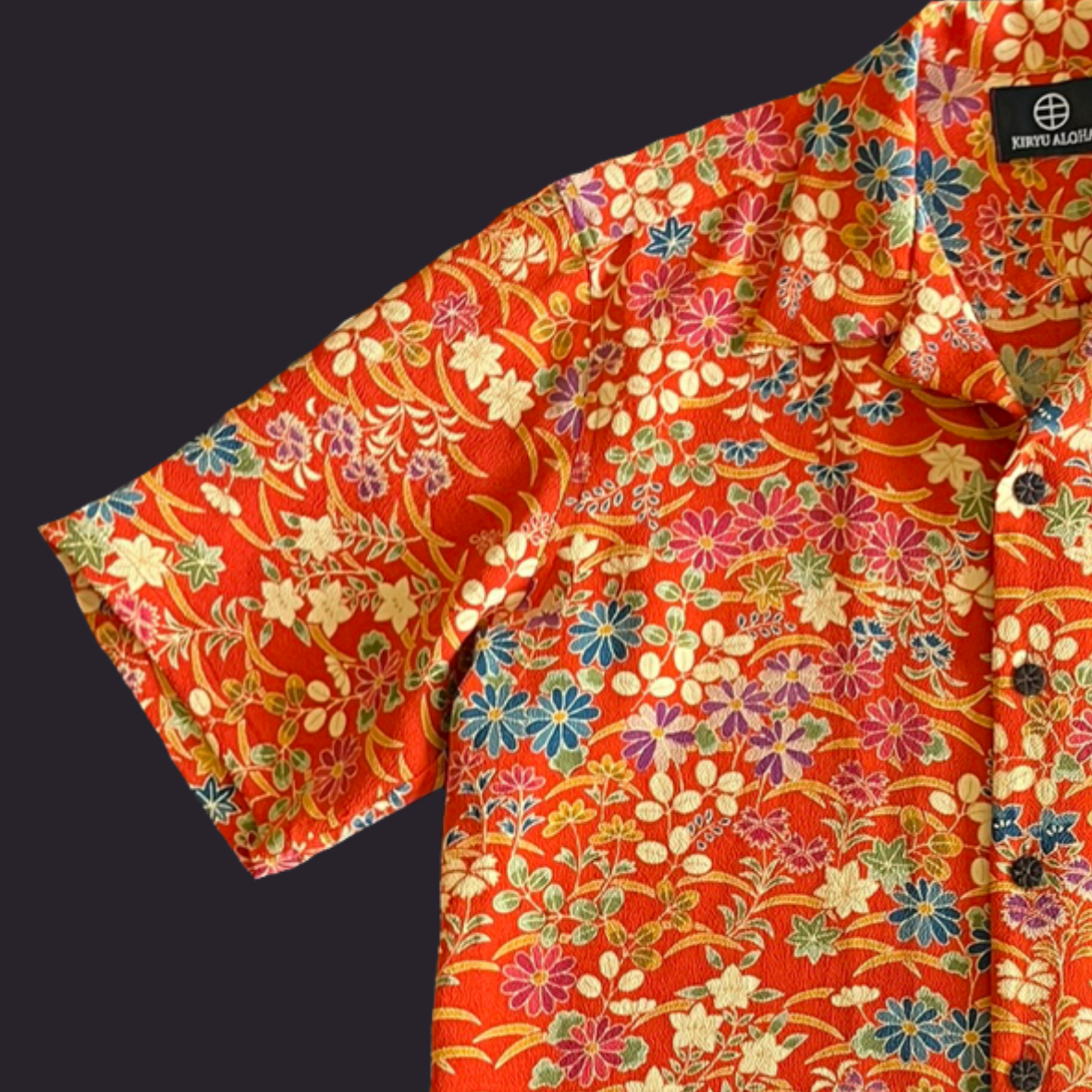 型染 芝草に吉花 L