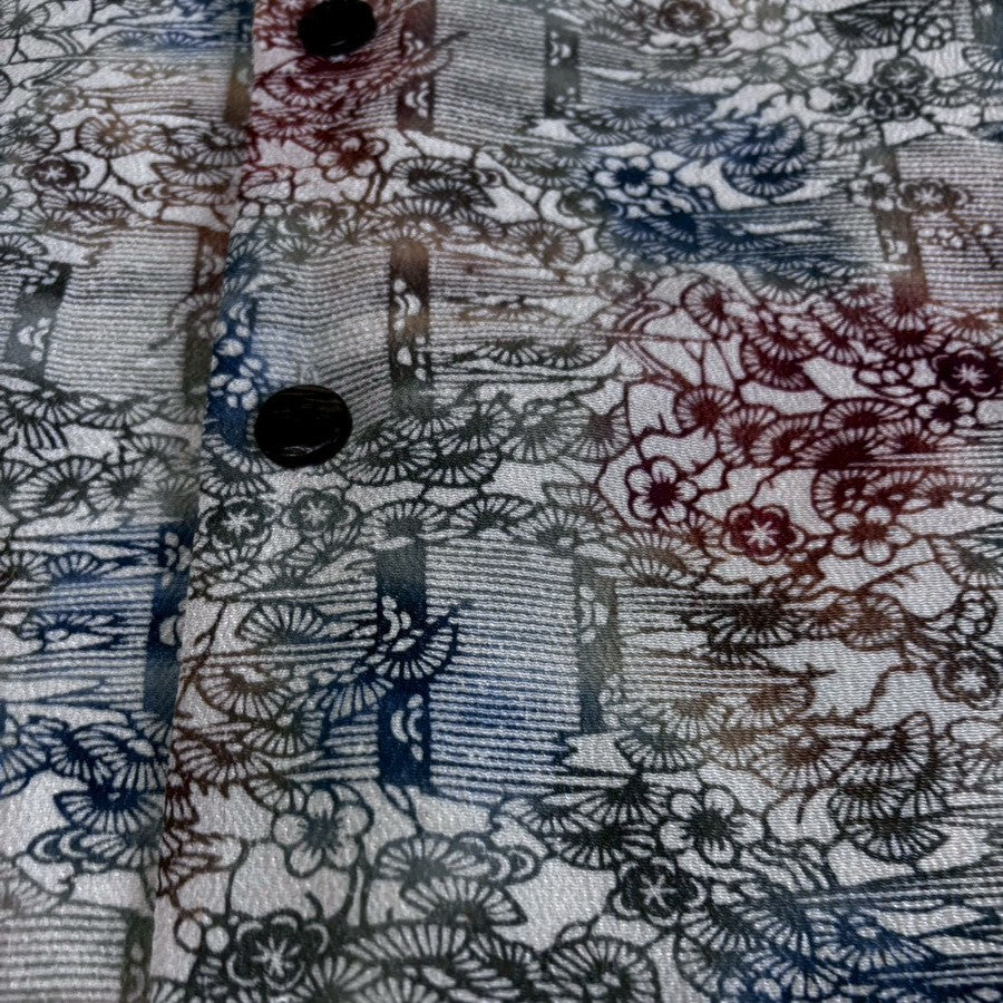 型染 御簾に梅菊 L