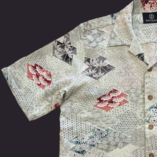 型染 変り菱に松竹梅 L