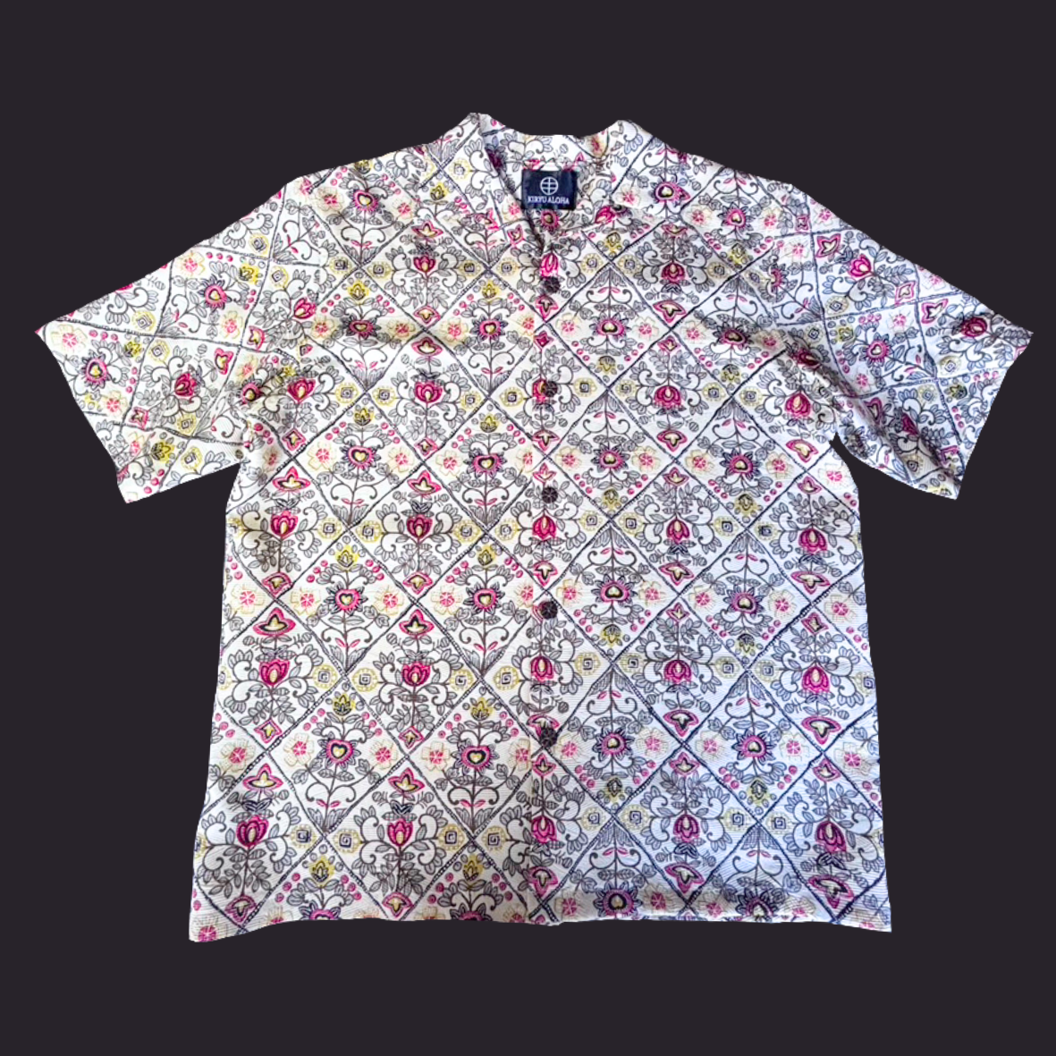 型染 花更紗菱　L