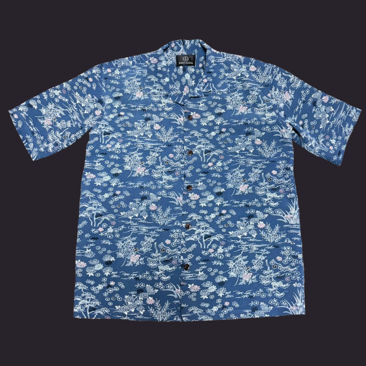 型染 紺碧流花　L