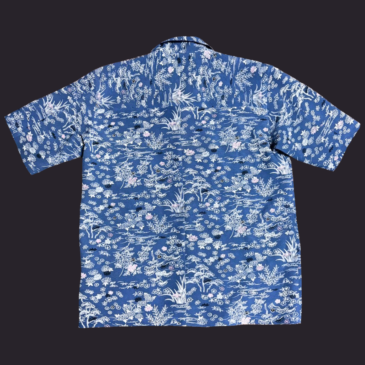 型染 紺碧流花　L