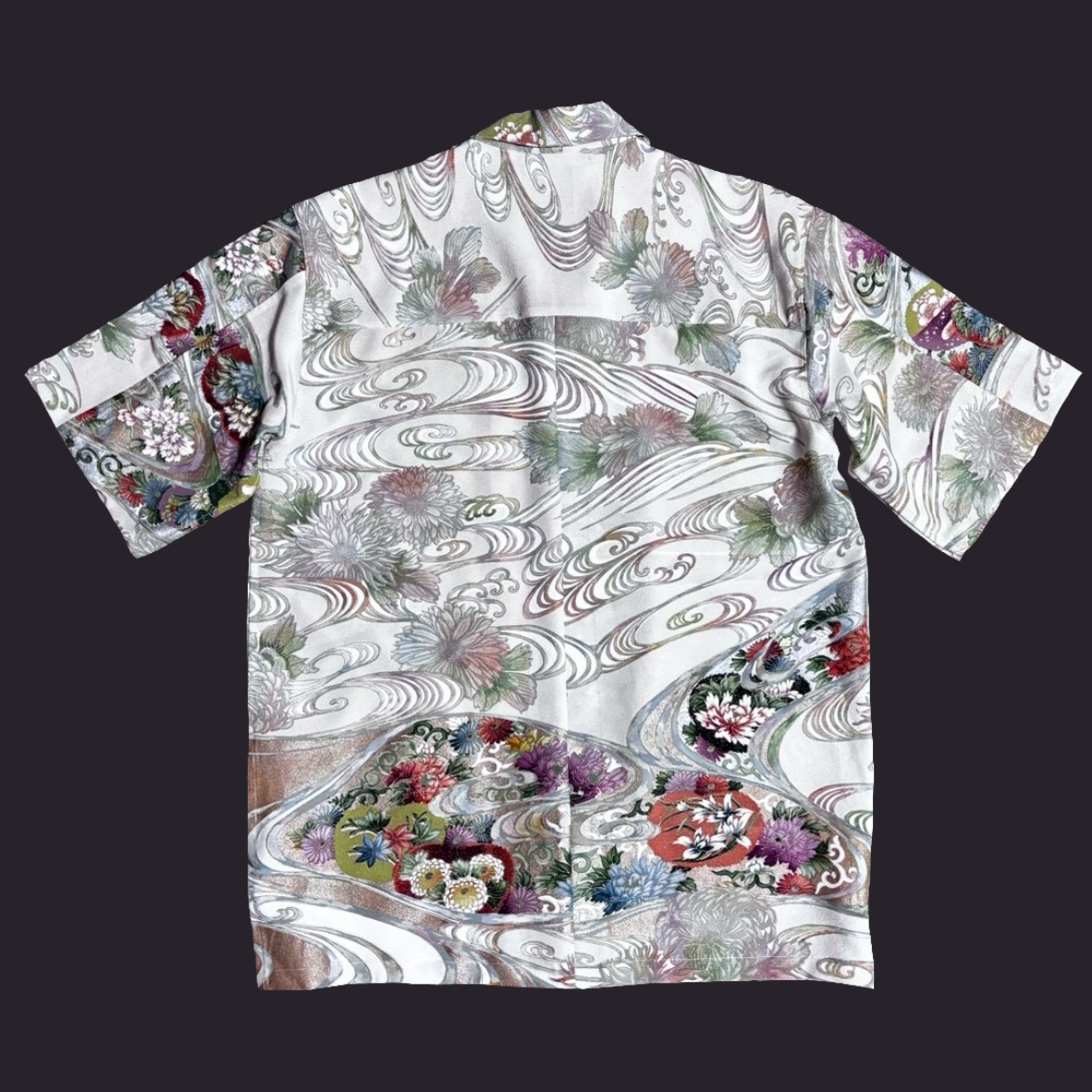 型染 観世水に貴花　L