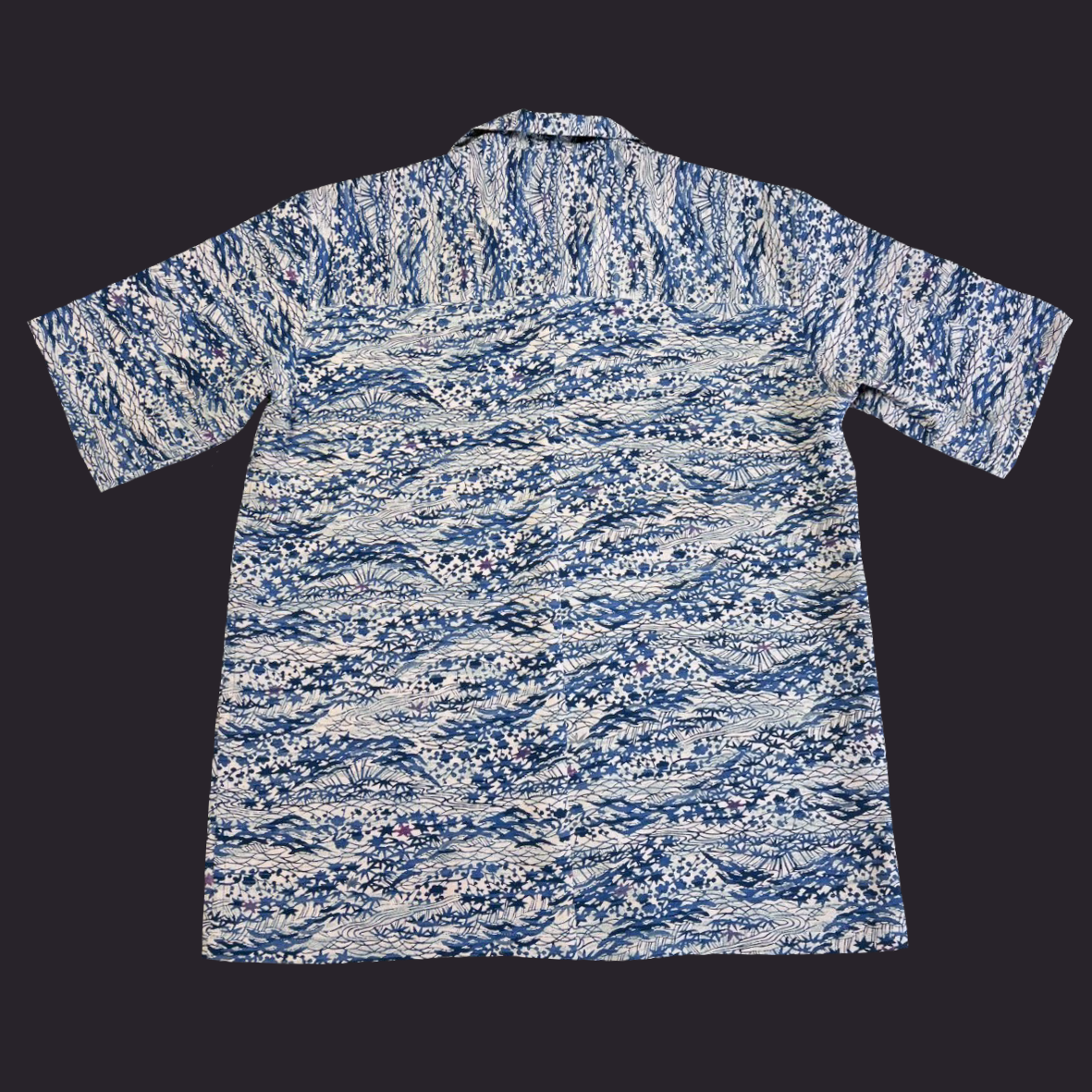 型染 藍流華文　L