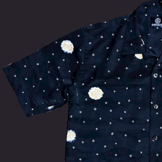 絞り染め 丸鹿の子　L