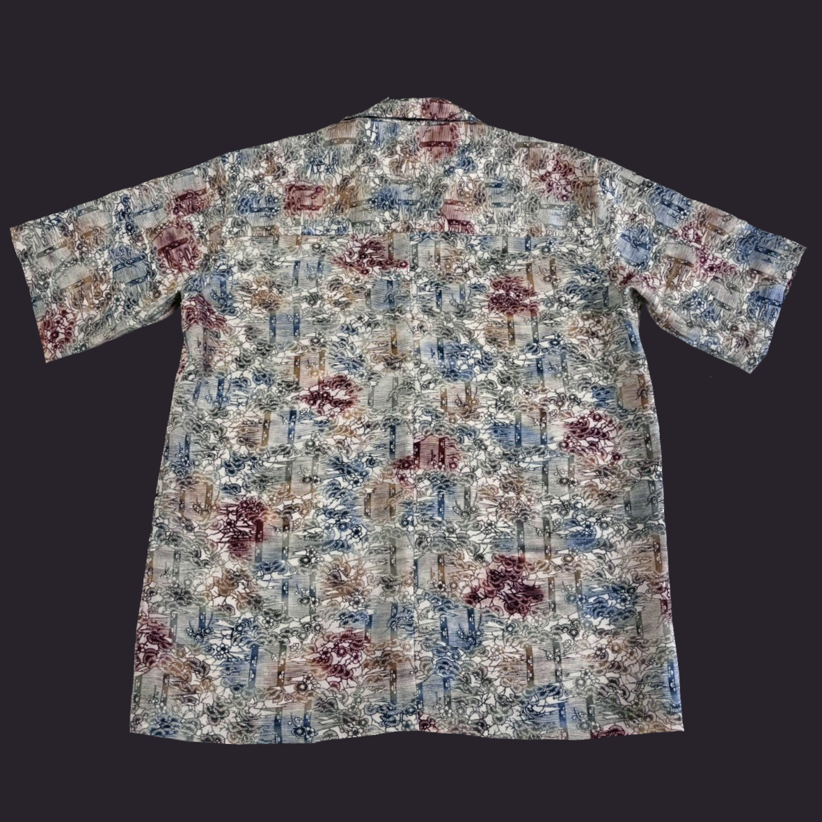 型染 御簾に梅菊　L