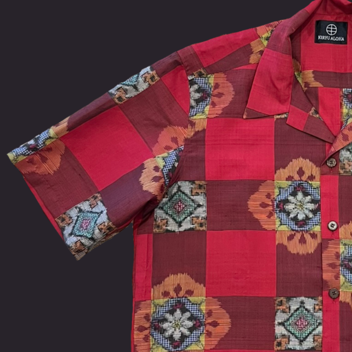 RM465 銘仙 まとめて 5枚 銘仙 格子華紋 XL – KIRYU ALOHA