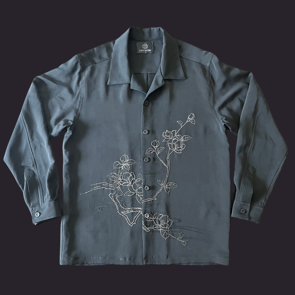 玉留刺繍 枝椿　L
