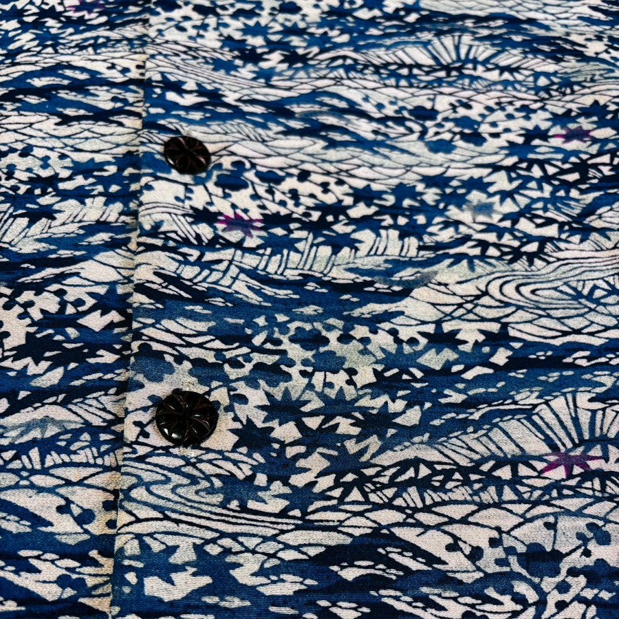 型染 藍流華文　L