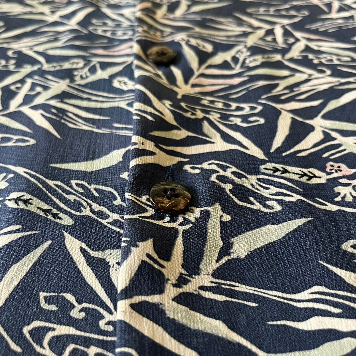 型染 流水に笹葉　L