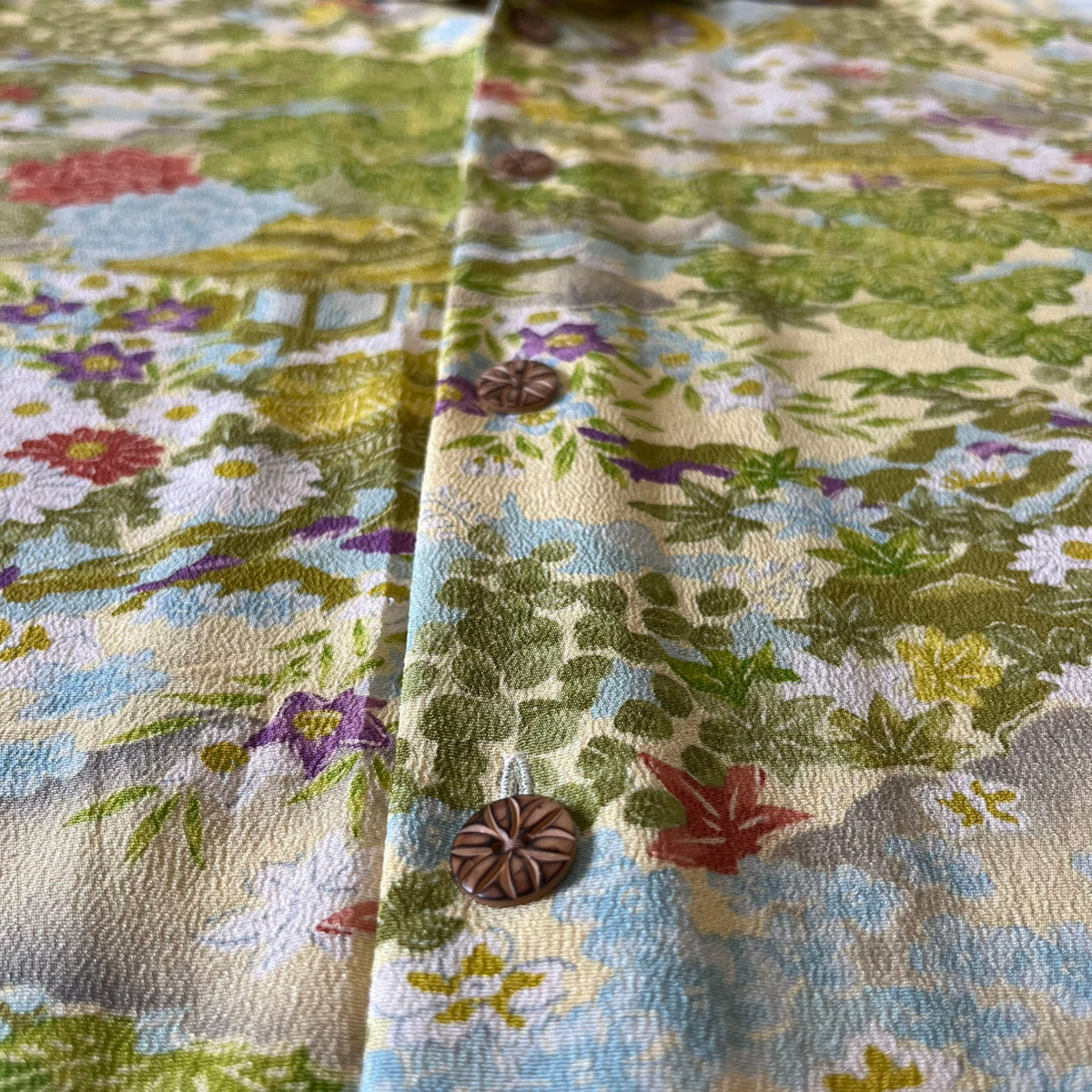 型染 茶屋辻に花車　L